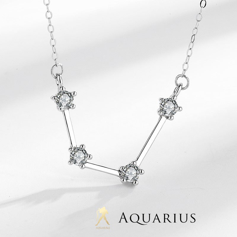 Buddha Stones 925 Sterling Silver 12 Constellations of the Zodiac Astrology Blessing Necklace Pendant - Aquarius - image 17