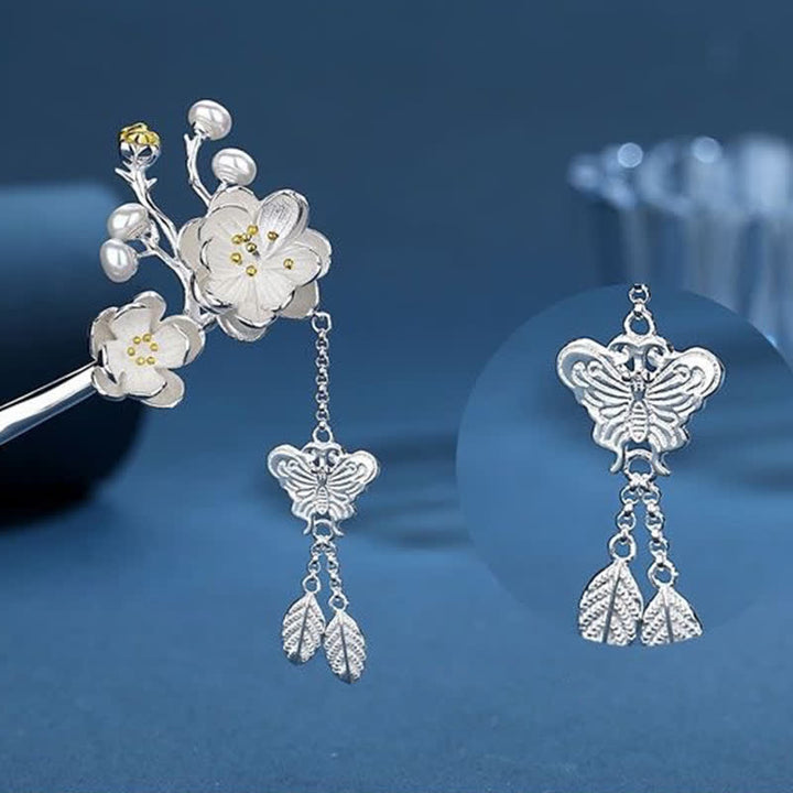 Plum Blossom Butterfly Love Freedom Tassel Hairpin - image 7