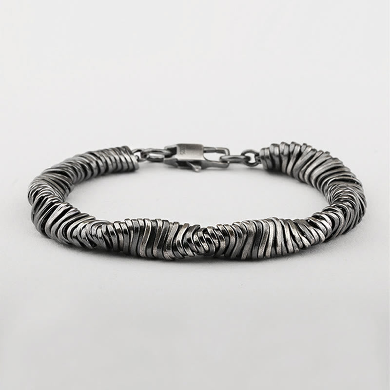 Buddha Stones 925 Sterling Silver Vintage Twisted Design Wealth Healing Chain Bracelet - image 6
