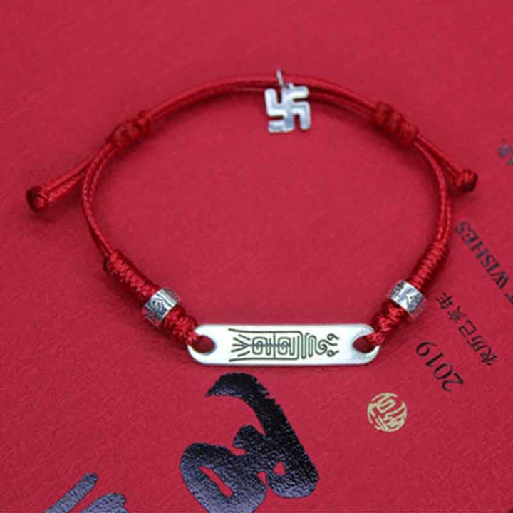 Buddha Stones 925 Sterling Silver Red String Luck Strength Braid Bracelet - image 3