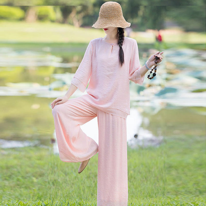 Tai Chi Meditation Prayer Zen Spiritual Morning Practice Clothing Women's Set - image 17