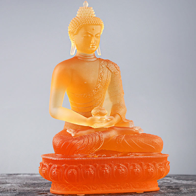 Buddha Stones Buddha Handmade Figurine Liuli Art Piece Serenity Statue Home Offering Decoration - image 9