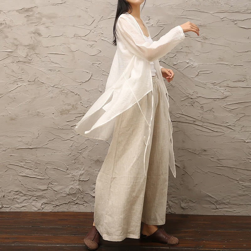 Simple White Beige Pattern Meditation Spiritual Zen Practice Yoga Clothing Women's Clothes