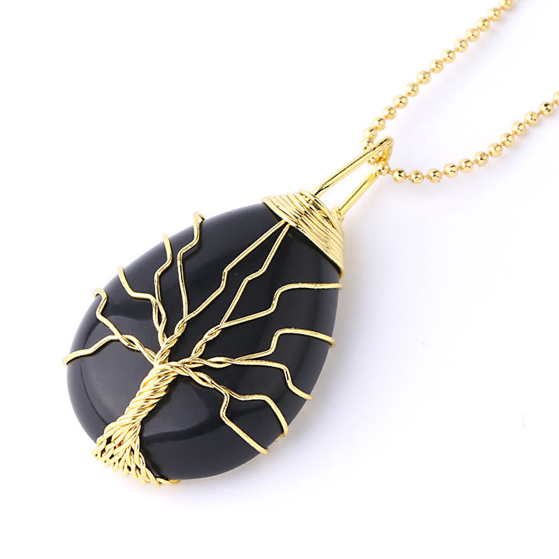 Buddha Stones Natural Quartz Crystal Tree Of Life Healing Energy Necklace Pendant - image 34