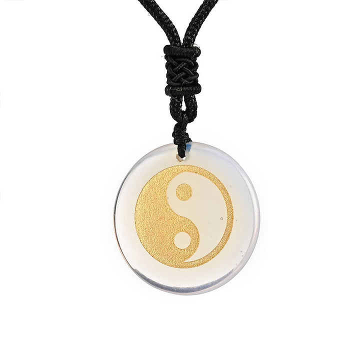 Buddha Stones Various Crystal Amethyst Tiger Eye Green Aventurine Yin Yang Spiritual Necklace Pendant