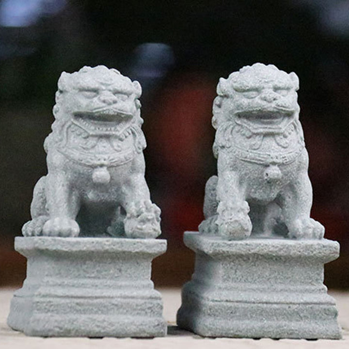Buddha Stones Lion Fu Foo Dogs Elephant Ward Off Evil Blessing Home Decoration - image 0