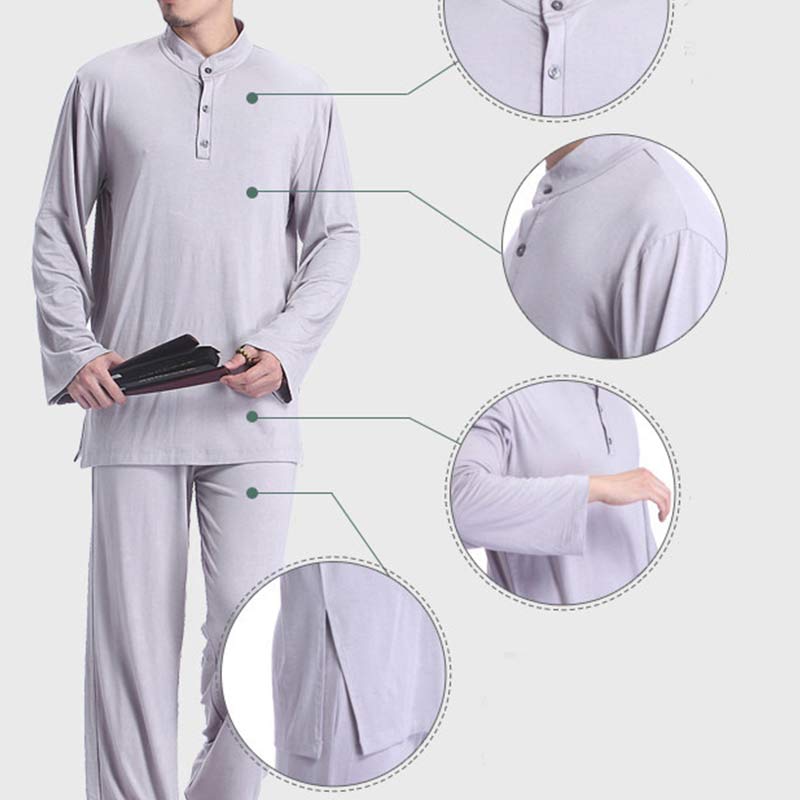 Buddha Stones Meditation Prayer Spiritual Zen Tai Chi Practice Yoga Clothing Men's Set - image 9