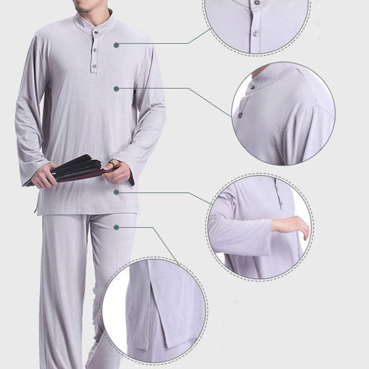 Buddha Stones Meditation Prayer Spiritual Zen Tai Chi Practice Yoga Clothing Men's Set - image 9