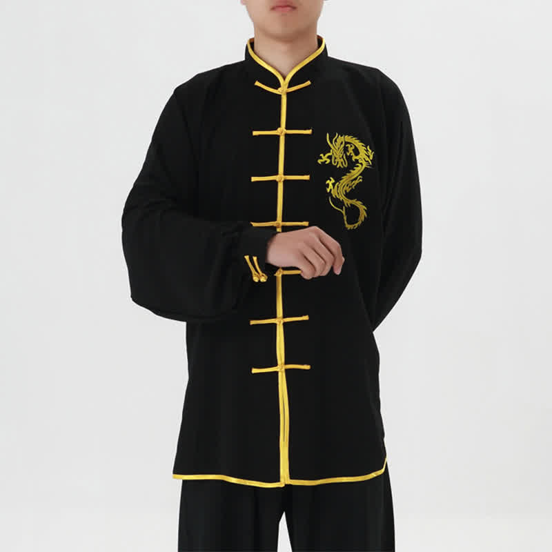 Dragon Embroidered Qi Gong Zen Spiritual Practice Meditation Prayer Uniform Unisex Clothing Set - image 9