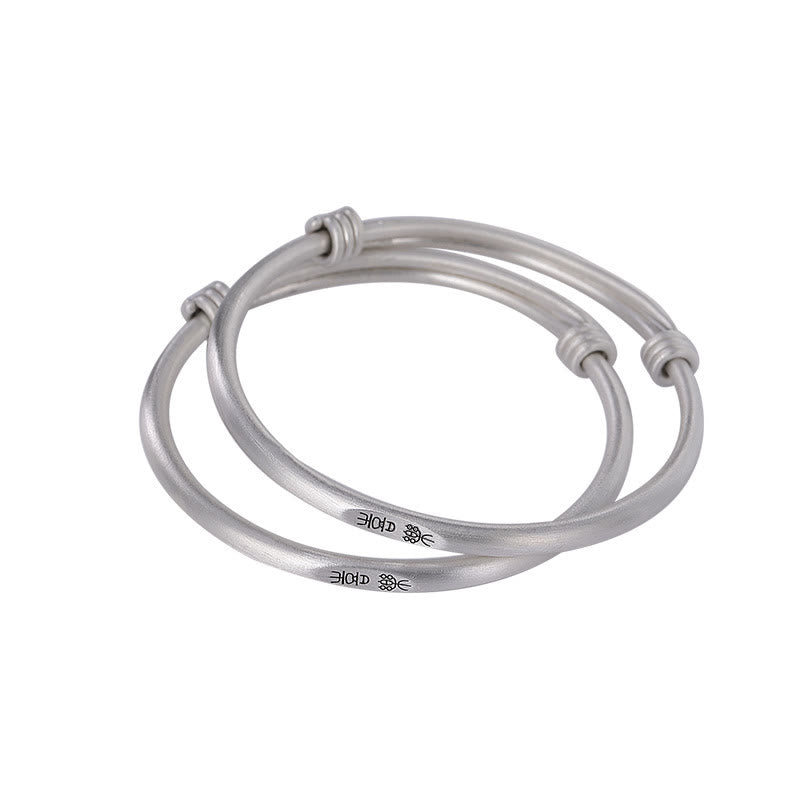 Buddha Stones 999 Sterling Silver Peace And Joy Protection Kids Child Bracelet Bangle - image 13