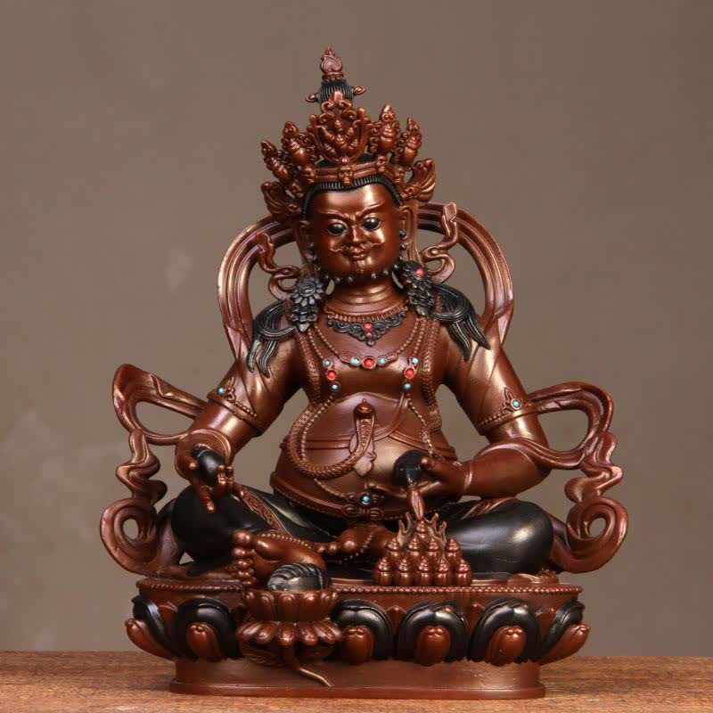 Yellow Jambhala Bodhisattva Figurine Compassion Copper Statue Home Office Decoration - image 2