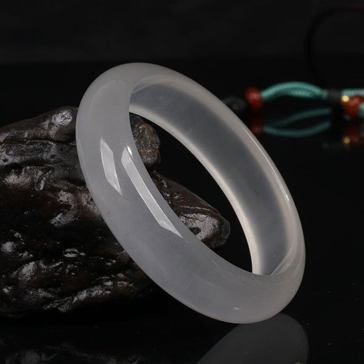 Buddha Stones Natural Translucent Golden Silk Jade Wealth Luck Bracelet Bangle - image 8