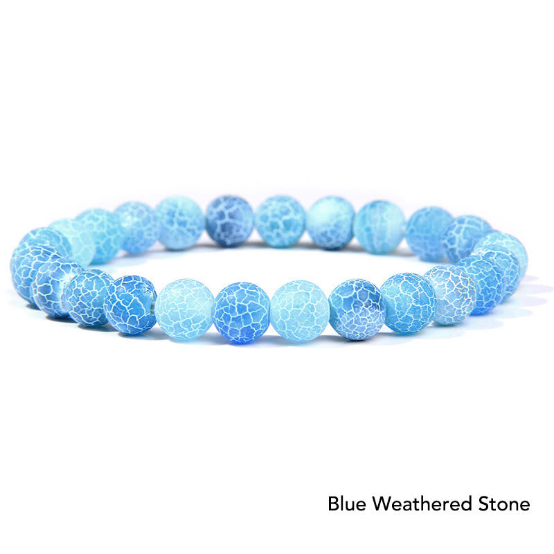 Natural Agate Stone Crystal Balance Beaded Bracelet