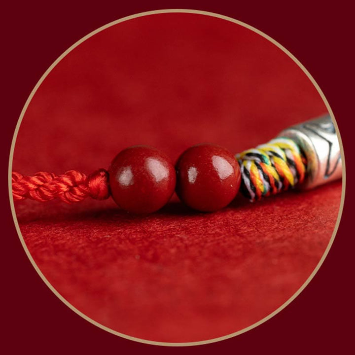 Buddha Stones 925 Sterling Silver Koi Fish Cinnabar Bead Wealth Handcrafted Braided Bracelet Anklet - image 9