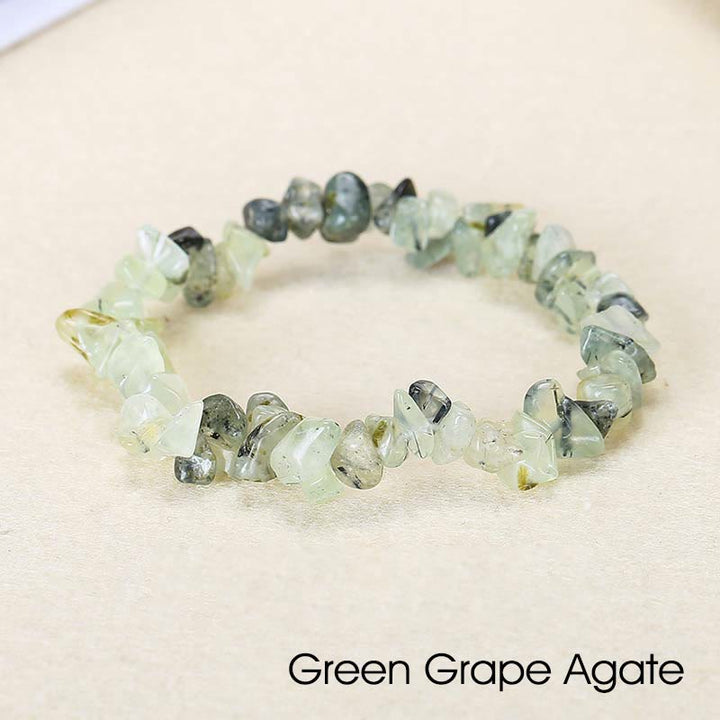 Natural Irregular Shape Crystal Stone Warmth Soothing Bracelet - Green Grape Agate(Wrist Circumference: 15-18cm) - image 52