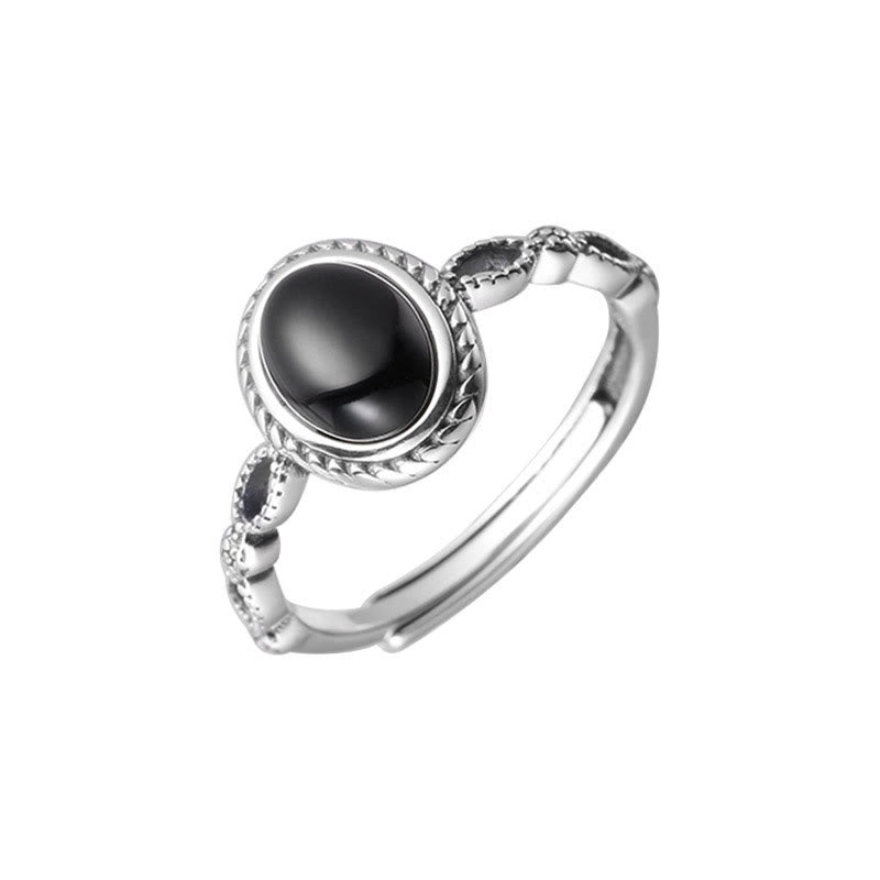 Buddha Stones 925 Sterling Silver Black Onyx Fortune Ring - image 10
