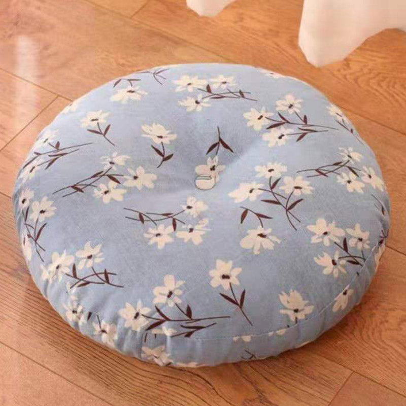Lotus Simple Pattern Linen Meditation Seat Cushion Home Living Room Decoration - Detachable - Approx. 40cm × 10cm (slight variation possible) - LightCyan - image 25