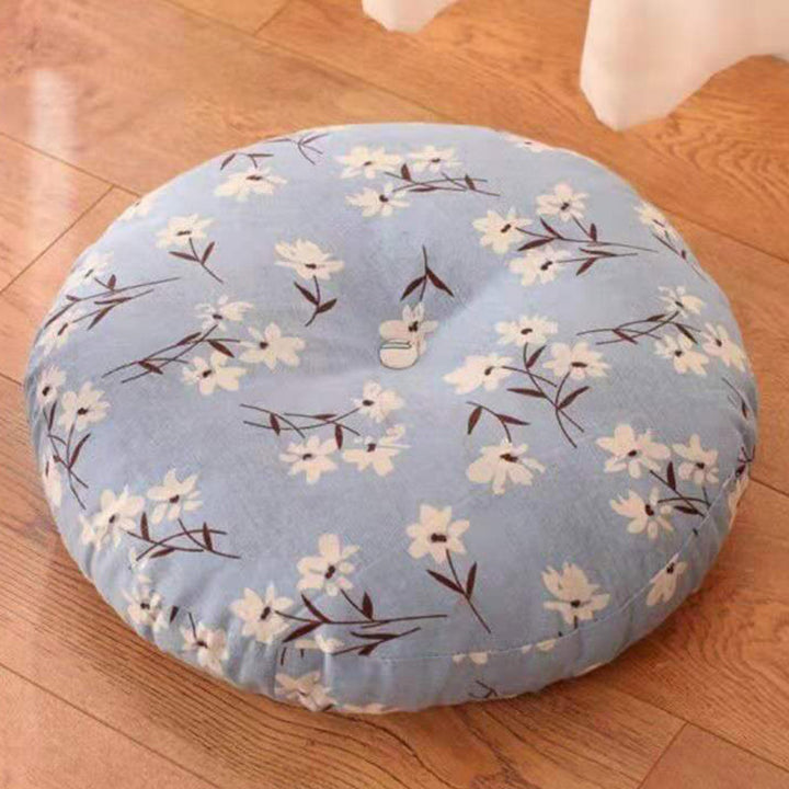 Lotus Simple Pattern Linen Meditation Seat Cushion Home Living Room Decoration - Detachable - Approx. 40cm × 10cm (slight variation possible) - LightCyan - image 25