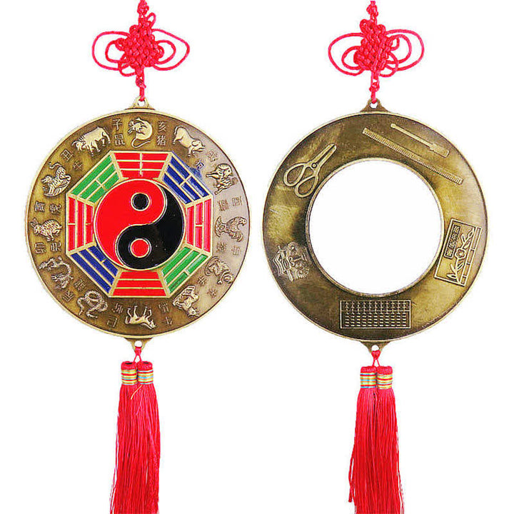 Feng Shui Bagua Map Chinese Knotting Harmony Energy Map Mirror - image 0