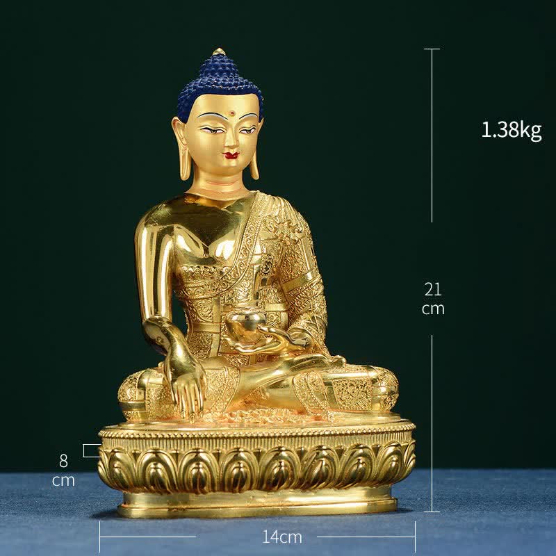 Buddha Shakyamuni Figurine Enlightenment Copper Statue Home Offering Decoration - 21*14*8cm - image 7