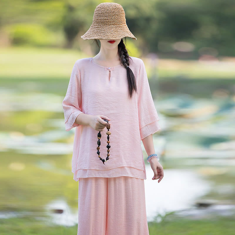 Tai Chi Meditation Prayer Zen Spiritual Morning Practice Clothing Women's Set - image 18