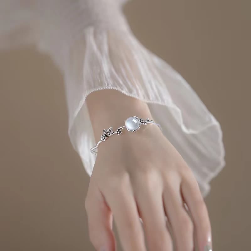 Buddha Stones "Sending Grace and Harmony"Plum Blossom Chalcedony Bracelet Includes Gift Message Card - image 5