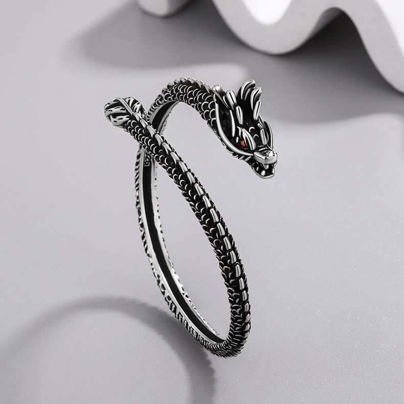 Buddha Stones Dragon Scales Pattern Luck Protection Bracelet Bangle - image 2
