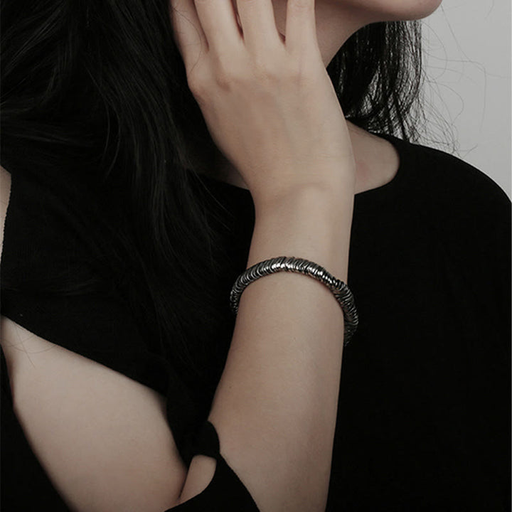 Buddha Stones 925 Sterling Silver Vintage Twisted Design Wealth Healing Chain Bracelet - image 8