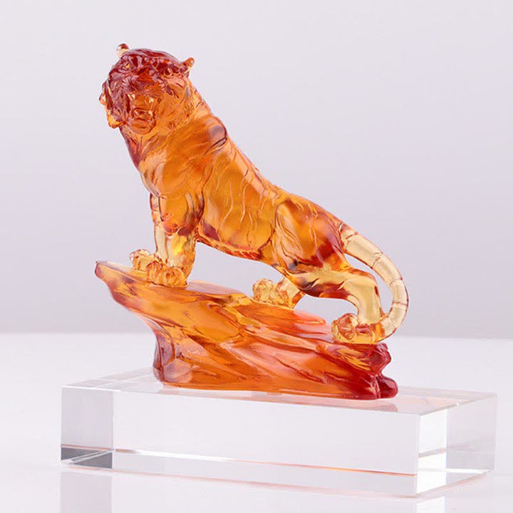 Handmade Liuli Crystal Tiger Art Piece Protection Home Decoration - image 20
