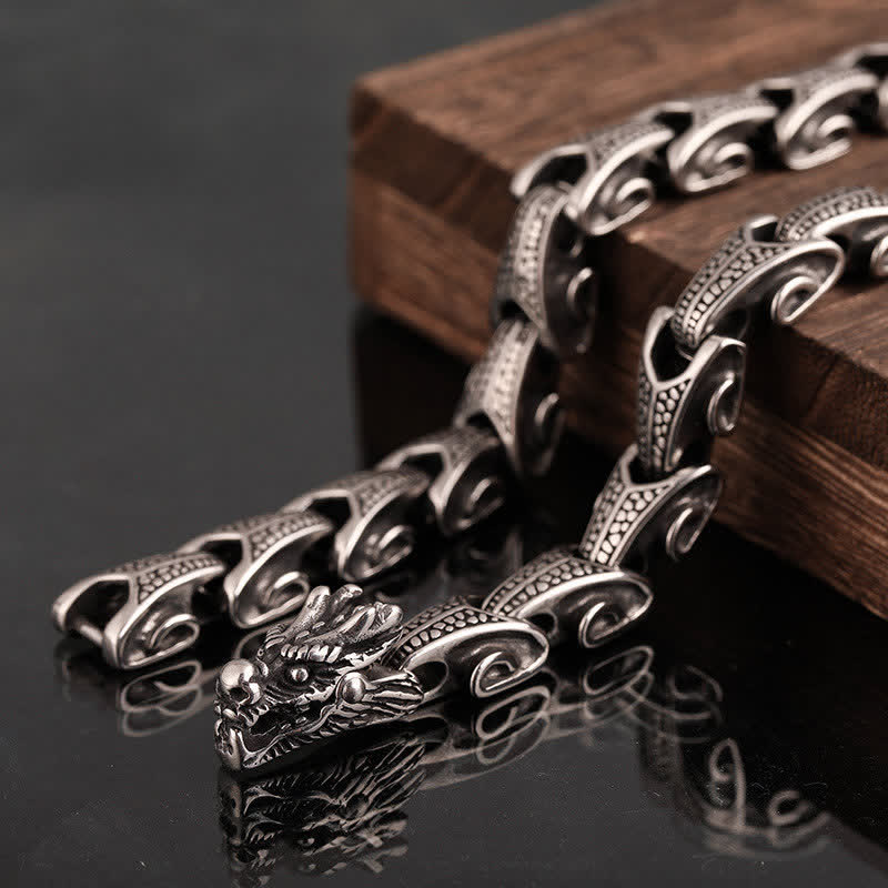 Buddha Stones Dragon Pattern Titanium Steel Protection Necklace Pendant Bracelet - image 2