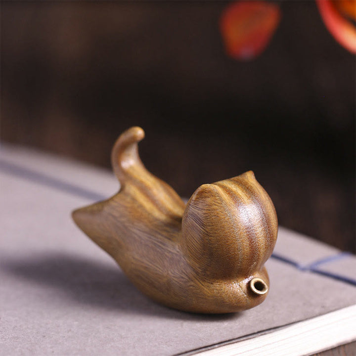 Buddha Stones Green Sandalwood Cute Cat Pattern Soothing Stick Incense Burner Decoration - image 3