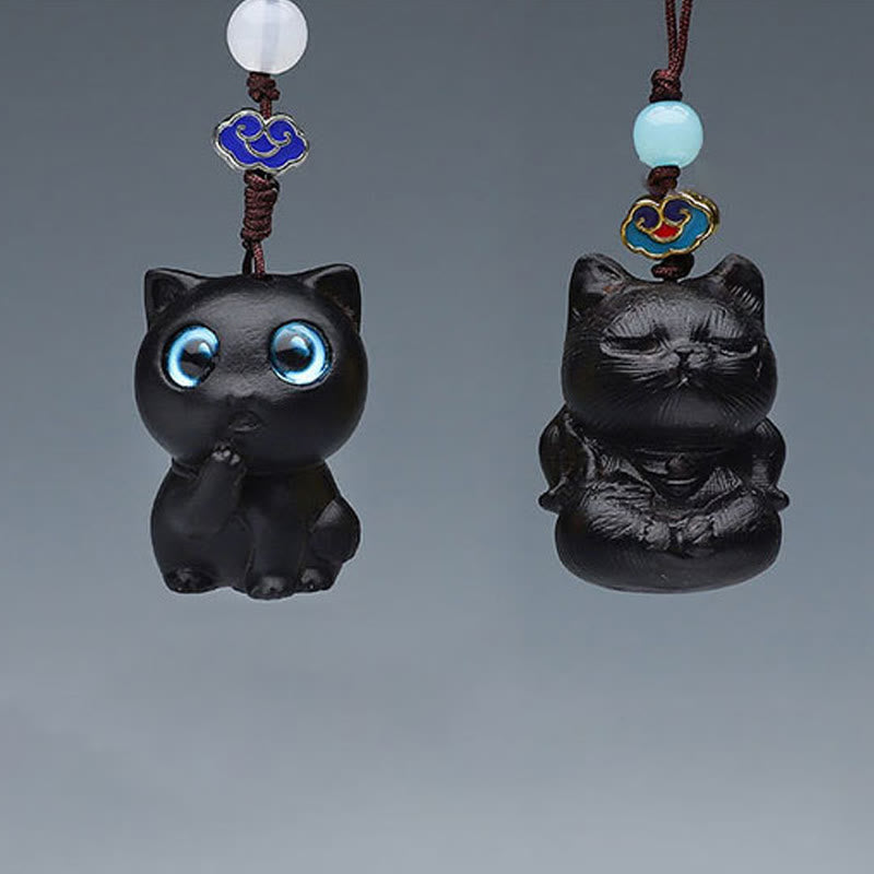 Buddha Stones Thuja Sutchuenensis Green Sandalwood Boxwood Mini Cute Animal Rabbit Cat Deer Whale Prosperity Phone Hanging Decorations - image 15