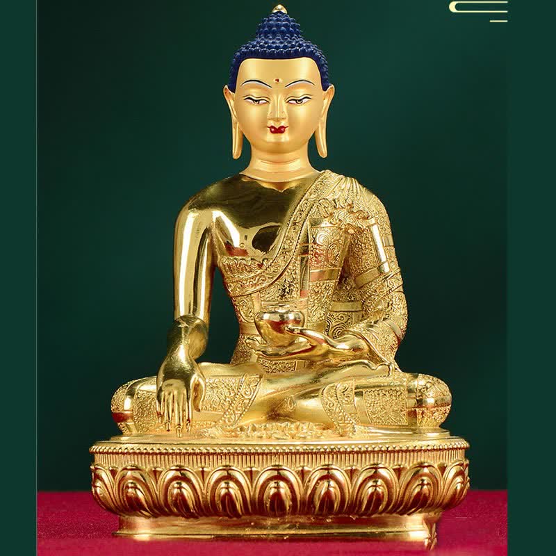 Buddha Shakyamuni Figurine Enlightenment Copper Statue Home Offering Decoration - image 9
