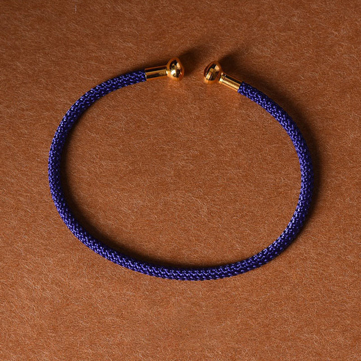 Buddha Stones Simple Design Handmade Luck Braid String Cuff Bracelet - MidnightBlue - image 30