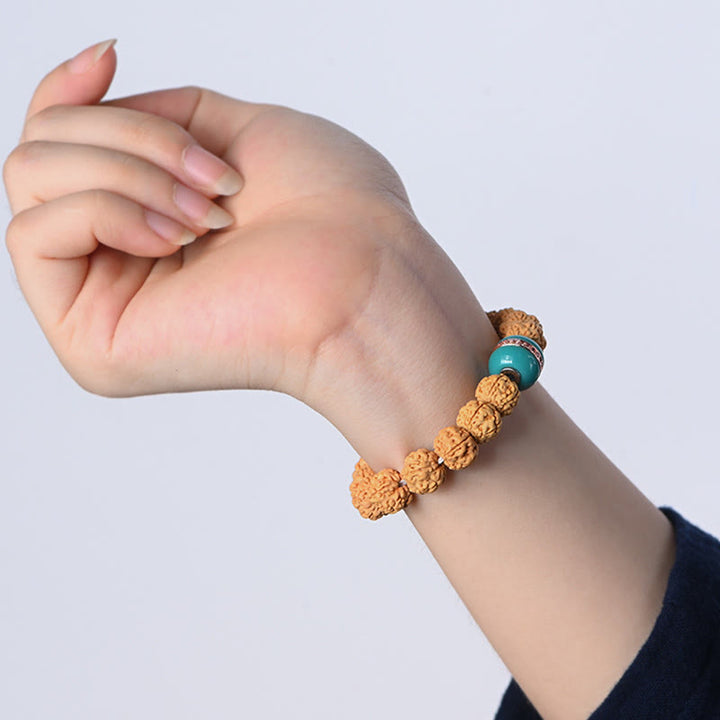 Buddha Stones Tibet Rudraksha Bodhi Seed Wealth Auspiciousness Bracelet - image 9