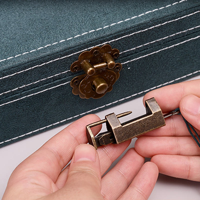 Buddha Stones Simple Design Jewelry Box Organizer Single Layer Flannel Jewelry Storage Box With Lock - image 9