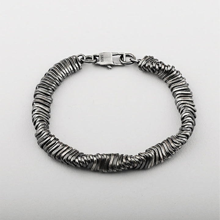 Buddha Stones 925 Sterling Silver Vintage Twisted Design Wealth Healing Chain Bracelet - image 4