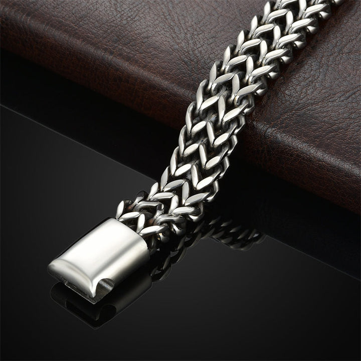 Buddha Stones Fish Scale Magnetic Buckle Titanium Steel Balance Bracelet Bangle - image 8