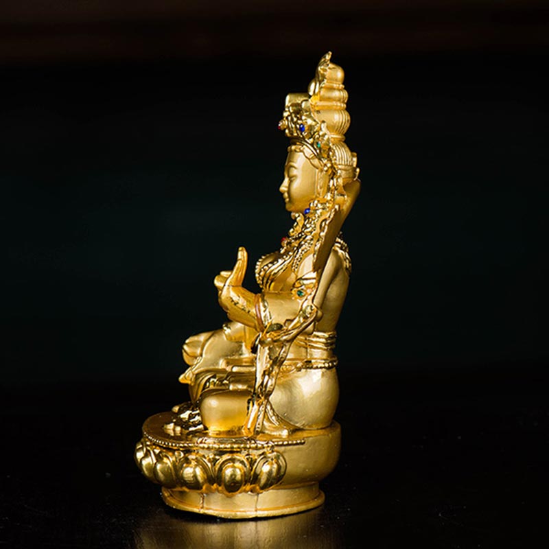 Bodhisattva White Tara Hope Protection Gold Plated Statue Decoration - image 6
