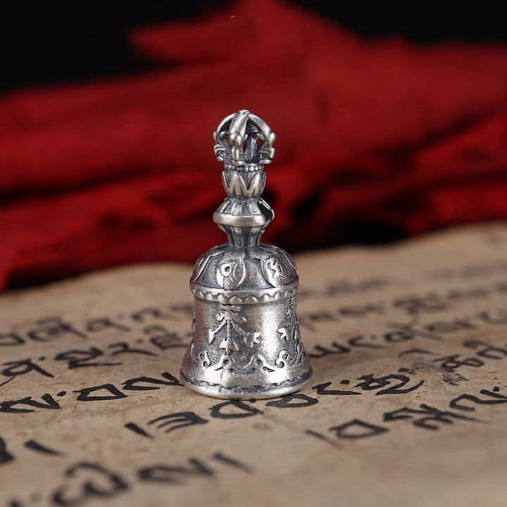 Buddha Stones Tibet 925 Sterling Silver Om Mani Padme Hum Dorje Bell Vajra Engraved Enlightenment Pendant Hanging Decoration - Dorje Bell Pendant Only(13.5*27mm) - image 14