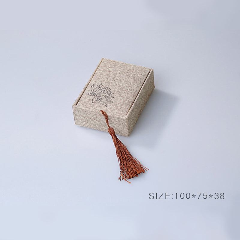 Buddha Stones Lotus Pattern Jewelry Storage Box Gift Box Tassels - image 6