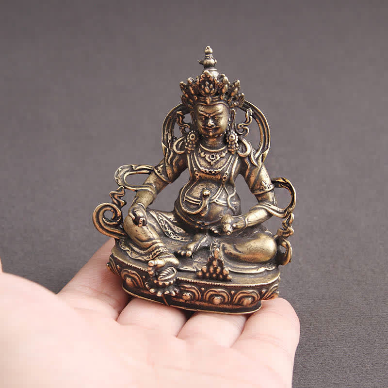 Yellow Jambhala Bodhisattva Figurine Serenity Copper Statue Decoration - image 3