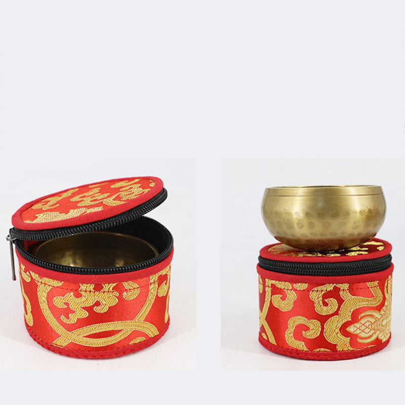 Tibetan Singing Bowl Storage Bag with Zipper Closure Decoration - image 5