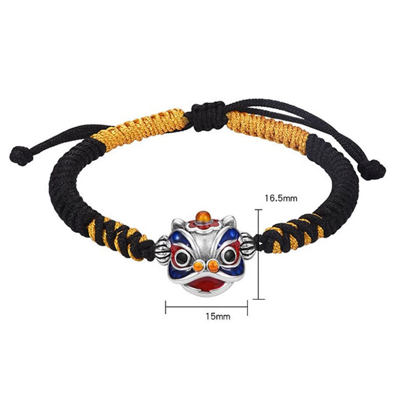 Buddha Stones Handmade Dancing Lion Luck Braided String Bracelet