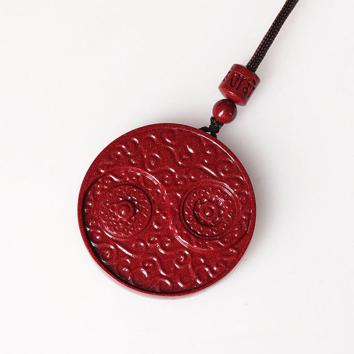 Buddha Stones Cinnabar Yin Yang Keep Away Evil Spirits Necklace Pendant - image 4