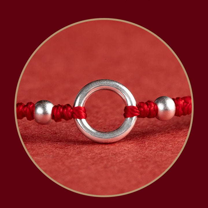 Buddha Stones 925 Sterling Silver Lucky Fortune Peace Joy Lotus Peace Buckle Red String Bracelet - image 24