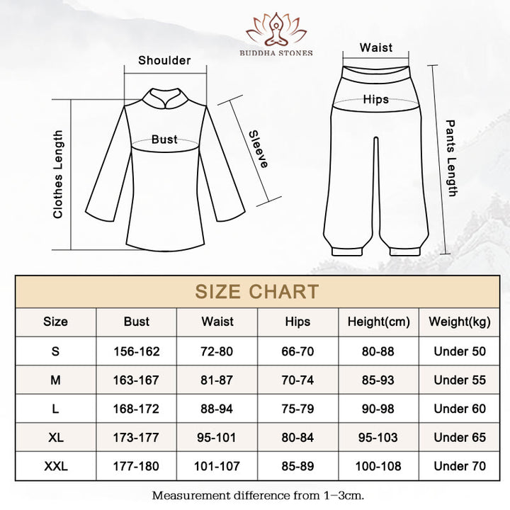 Buddha Stones Zen Practice Yoga Meditation Prayer V-neck Design Uniform Cotton Linen Clothing Women's Set - image 17