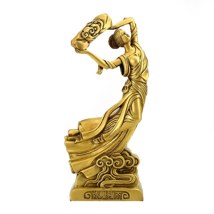 Bodhisattva Nuwa Mends The Sky Protection Copper Statue Decoration - image 8