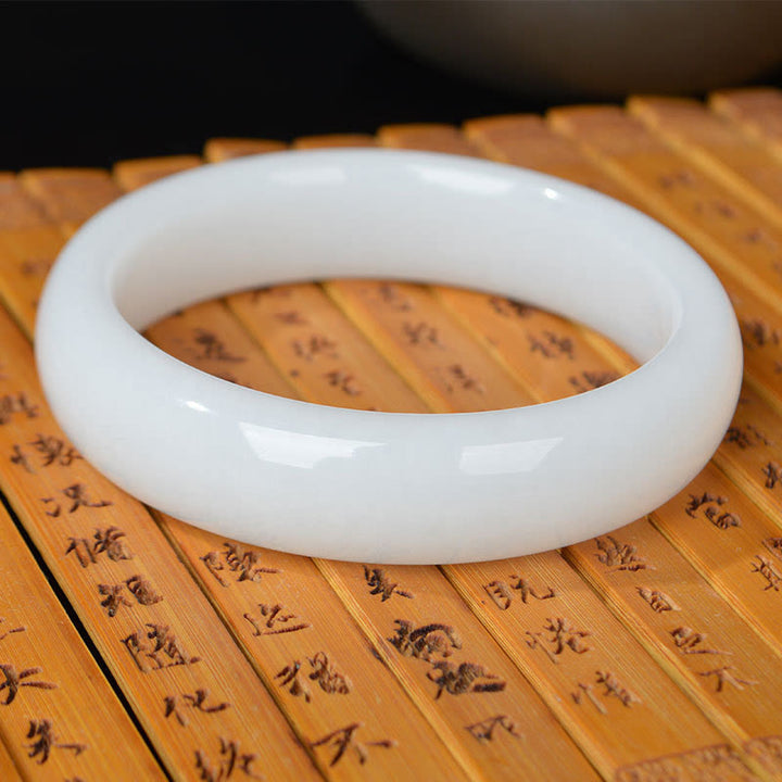 Buddha Stones Natural Golden Silk Jade Wealth Luck Bracelet Bangle - image 10