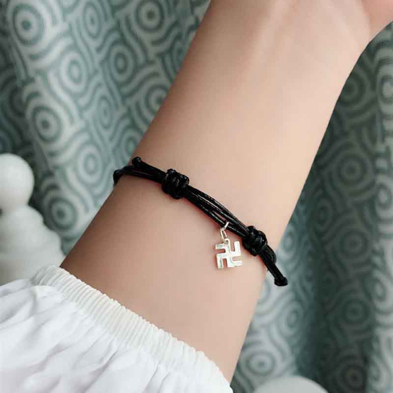 Buddha Stones 925 Sterling Silver Red String Luck Strength Braid Bracelet - image 8